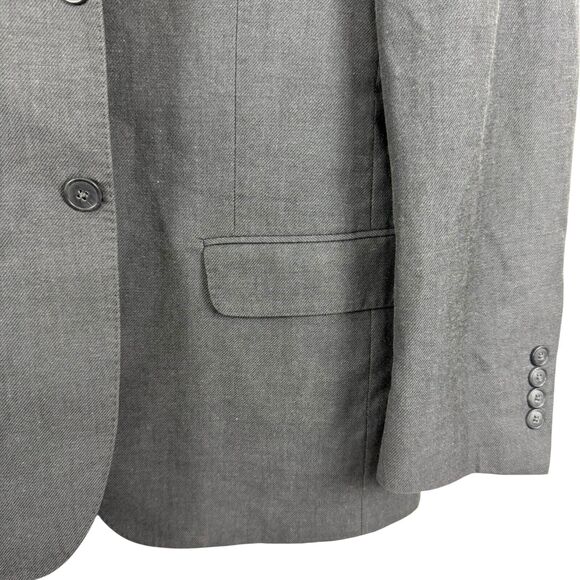Joseph Jos A Bank Mens Slim Fit Gray Twill Cotton & Wool Suit Jacket Blazer 38 R - Picture 7 of 16